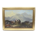 A. Lawson (late 19th century): a sightseeing party in the Scottish Highlands, depicting three young ... 