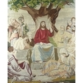 Lydia Winn Bavin (British, 19th century): a needlepoint tapestry depicting Christ preaching to the c... 