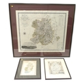 Three 19th century maps, comprising the 'County of Salop [Shropshire]' by C. & J. Greenwood, 63 by 7... 