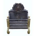 A cast iron and brass fire grate together with another fire grate. (2)
