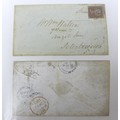 An album of over eighty 19th century and later letters and postcards, with some stamps, including so... 