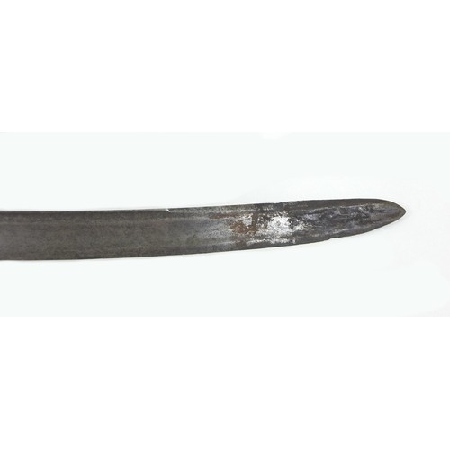 137 - A 19th century white metal and horn handled sword, likely an Indonesian parang or pedang, with silve... 