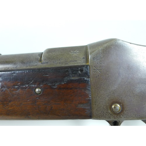 136 - A Victorian Martini Henry carbine, with broad arrow stamped on its stock as well as to its barrel, a... 