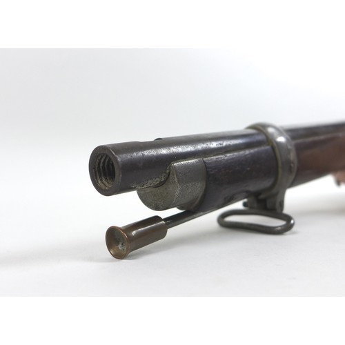 136 - A Victorian Martini Henry carbine, with broad arrow stamped on its stock as well as to its barrel, a... 