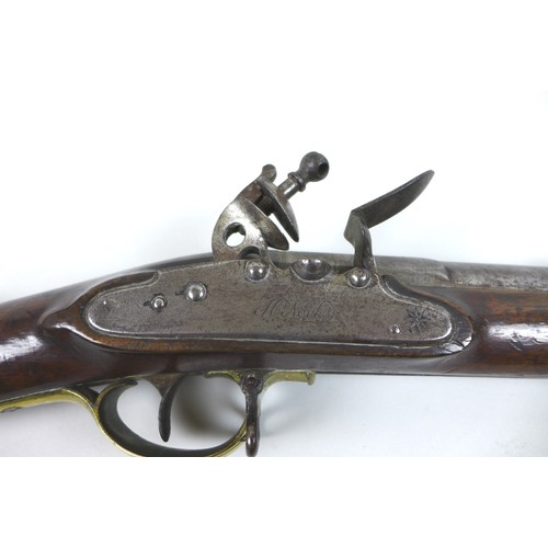 138 - An early 19th century militia Baker carbine rifle by Henry Nock, London, with Nock's patent screwles... 