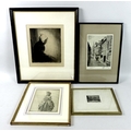A group of four etchings, comprising two by Percy Lancaster (1878-1951): 'Old Age', limited edition,... 