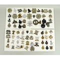 A group of seventy four British army badges, including Cambridgeshire Regiment, Royal Scots Dragoon ... 