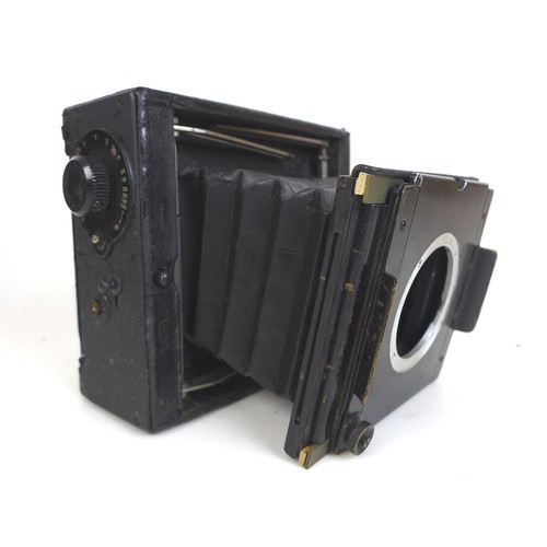 59 - A Thornton-Pickard Victory Reflex camera, together with a further unnamed camera, a/f, with case and... 