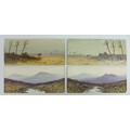 A. Graham (early 20th century): a group of four small landscapes, comprising two of a similar view o... 