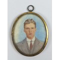 A George V oval portrait miniature of Spencer Lort Mansel Mansel-Carey, half length, watercolour, un... 