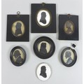 A group of seven silhouette miniature portraits, believed to be ancestors of the Mansel-Carey, inclu... 