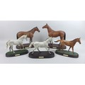 A group of Royal Doulton equine figures, comprising Red Rum, boxed, Nijinsky, boxed, Lammtara, boxed... 