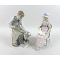 Two Lladro figurines, modelled as a seated young lady reading 'My Poems', 5084, 8 by 16 by 23.5cm hi... 