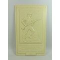 A 'War Savings Campaign 1944' commemorative plaque, molded bakelite by De la Rue Plastics, 58.4 by 3... 
