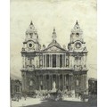 William Walker (1878-1961), St. Paul's cathedral, etching, signed in pencil, 39 by 32cm, mounted, gl... 