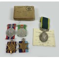 A group of five WWII medals, for 922243 BDR. J Sheppard RA, Efficency medal, The Burma Star, 1939-45... 