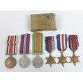 A group of five WWII medals, believed to be awarded to T.S.R. Stubbins, comprising Burma star, Franc... 