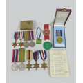 Two groups of  WWII medals, Arnhem 50th Anniversary medal, its case bearing details of Private Howar... 