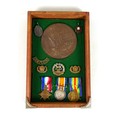 A group of WWI medals with death plaque, the plaque and 1914-15 and Victory medal awarded to Alfred ... 