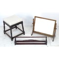 A group of three items of furniture, comprising a 19th century mahogany toilet mirror with rectangul... 