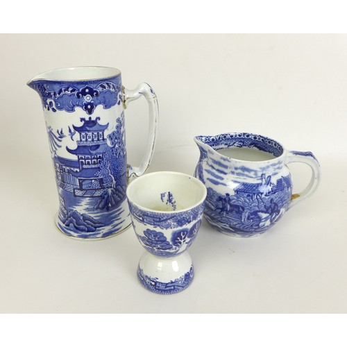 15 - A collection of mixed china and glassware, including A Victorian Mintons blue and white Chinese desi... 