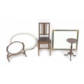A group of furniture and mirrors, comprising a 19th century mahogany oval plate toilet mirror, a rep... 