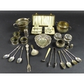 A group of silver items, including a Victorian twin handled Christening cup with gadrooned decoratio... 