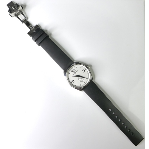 120 - A Bell & Ross BR 123 automatic gentlemen's steel cased wristwatch, circular silver matte dial with b... 