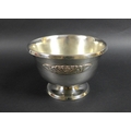 An Elizabeth II silver Asprey rose bowl, with applied relief rose decoration to one side, raised upo... 