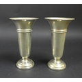 A pair of Elizabeth II silver vases, with weighted bases, Joseph Gloster ltd. Birmingham 1971, each ... 