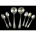 A group of Georgian silver flatware, comprising two George IV sauce ladles William Chawner II, Londo... 