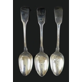 A George IV silver table spoon, William Eaton, London 1822, and two William IV table spoons, William... 