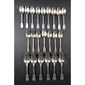 A collection of twenty three Victorian silver spoons, comprising six dessert spoons, Henry Holland, ... 