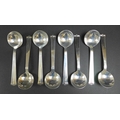 A set of eight mid-20th century Danish 826 silver soup spoons, bearing maker's mark Carl M. Cohr, Jo... 