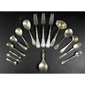 A collection of Danish and English silver flatware, including a 19th century Danish 830 grade silver... 