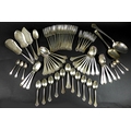 A large collection of Danish silver plated flatware, comprising of two part sets, forty nine pieces ... 