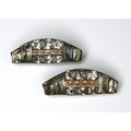 A pair of Georgian paste, silver and gold buckle fasteners, of semicircular design with baguette and... 