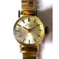 A vintage Girard Perregaux gold plated and steel cased lady's wristwatch, circa 1970, circular pearl... 