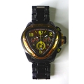 A modern Tonino Lamborghini Spyder gentleman's chronograph wristwatch, black steel case, gold colour... 