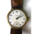 A vintage Rolex gold plated gentleman's wristwatch, circa 1940, circular white enamel with with blac... 