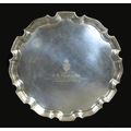 A George V silver tray, with inscription 'Presented to C. H. Sansom Esq. By the Officers of the Joho... 