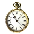 A late Victorian 18ct yellow gold keyless wind open faced pocket watch, white enamel dial with Roman... 