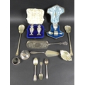 A collection of Victorian and later silver, comprising an Edwardian cased Christening set, with engr... 