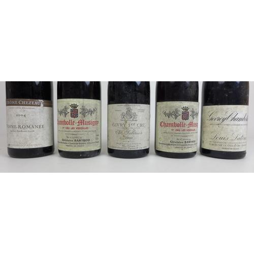 103 - Vintage Wine: a mixed parcel of five bottles, comprising a bottle of Jerome Chezeau Vosne-Romanée, 2... 