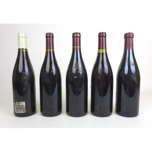 103 - Vintage Wine: a mixed parcel of five bottles, comprising a bottle of Jerome Chezeau Vosne-Romanée, 2... 