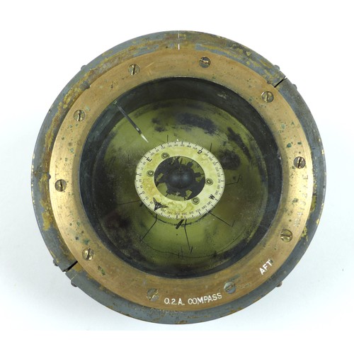 117 - A WWII Air Ministry 0.2.A. compass, reference number '6A/892', together with an Azimuth Circle NO. 4... 