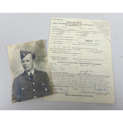 124 - A WWII medal group and RAF related ephemera, belonging to F/Sgt. Arthur Savage 365614, comprising a ... 