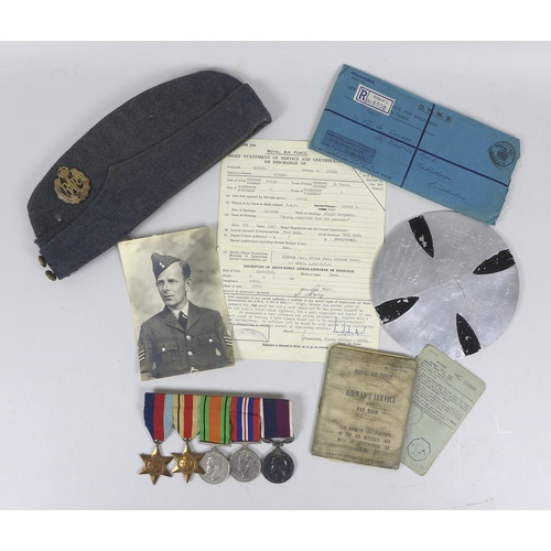 124 - A WWII medal group and RAF related ephemera, belonging to F/Sgt. Arthur Savage 365614, comprising a ... 