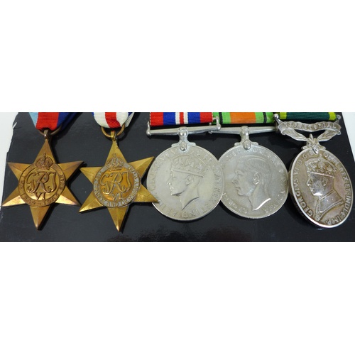 116 - A WWI trio and a WWII group of medals, comprising A 1914-15 star, a War medal and Defence medals, al... 