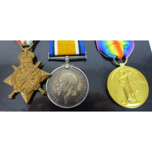 116 - A WWI trio and a WWII group of medals, comprising A 1914-15 star, a War medal and Defence medals, al... 